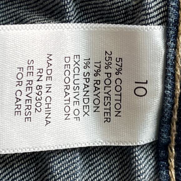 Westport Signature Fit Ankle Blue Jeans with Pink Floral Embroidery Size 10 - Picture 7 of 7